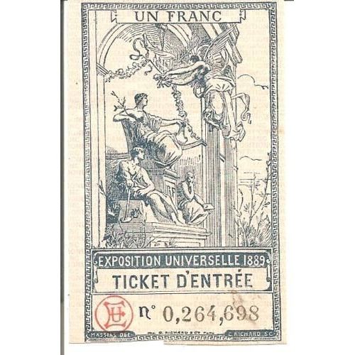 ticket exposition universelle 1889